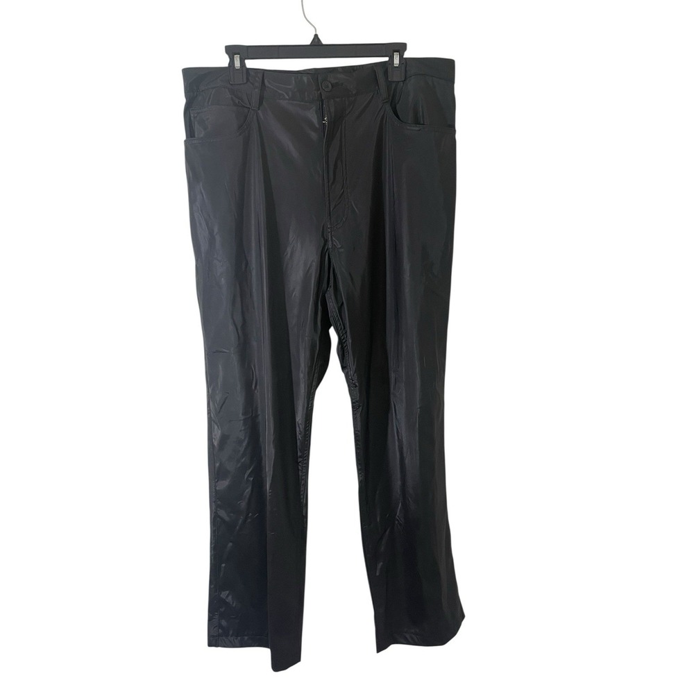 Vintage Epidemic Black Faux Leather Men's Wide Baggy Pants 38x32.5 Punk Goth Y2K